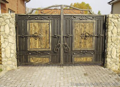комбинированные ворота ковка